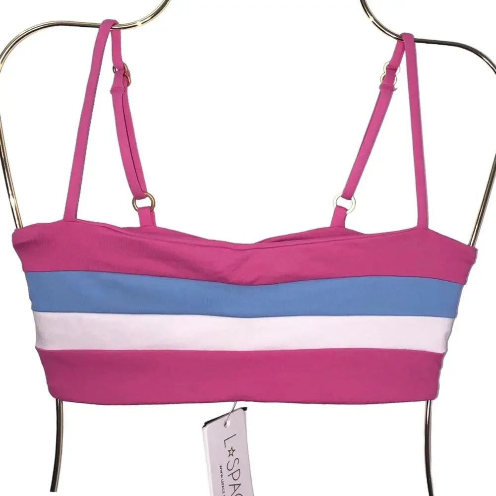 L*Space Bikini Swimwear Set Rebel Stripe Top Billie Bottom XS NWT